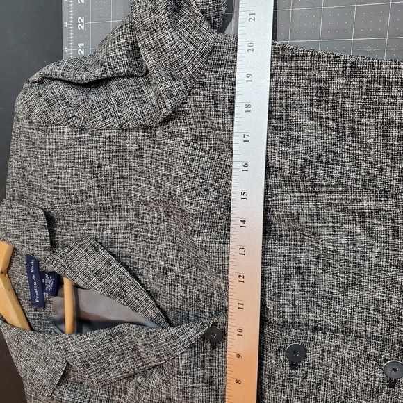 Preston & York Black White Button Down Pockets Suit Jacket Blazer Size 12 - Picture 10 of 10